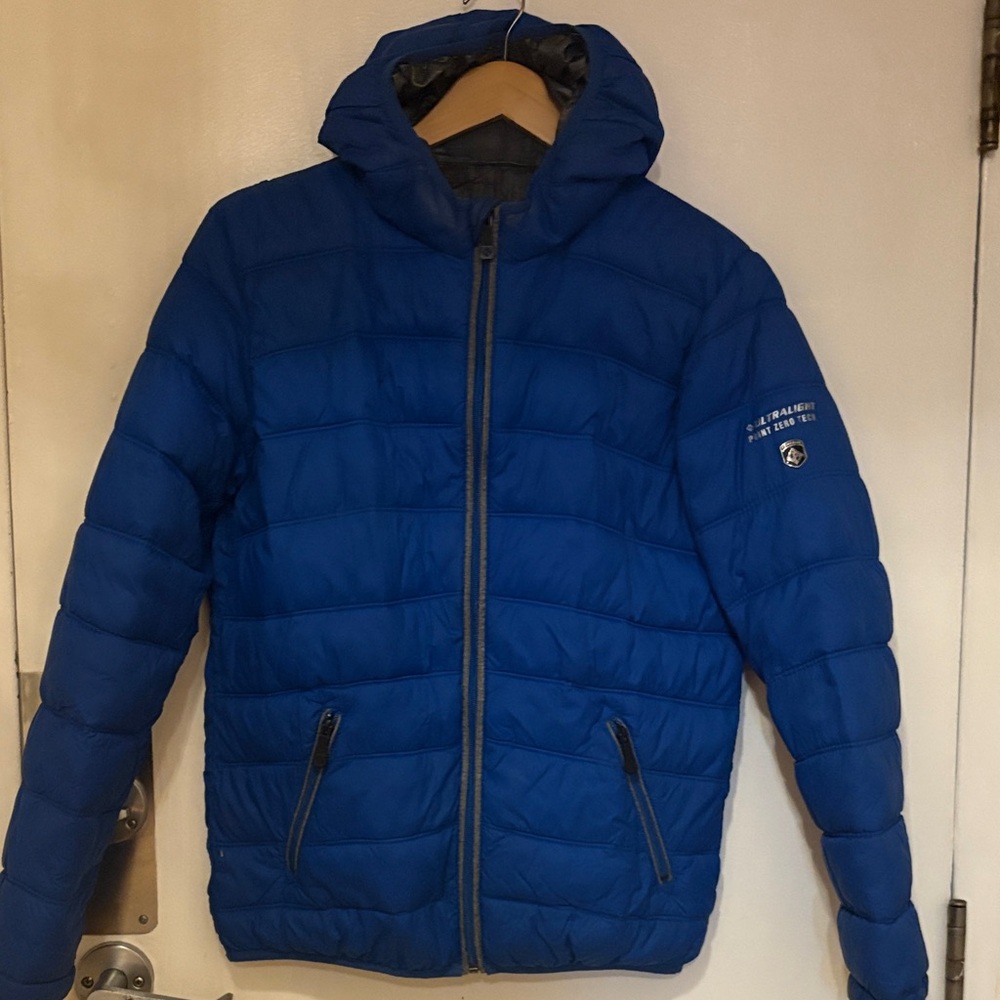 Women Point Zero Sprint Autumn Blue Puffer Jacket, Size Small